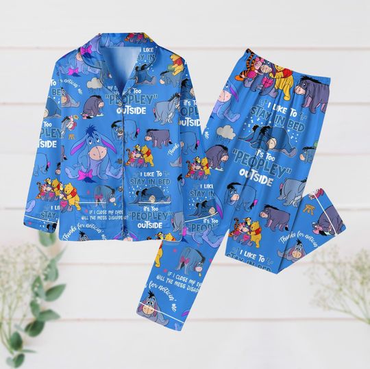 Eeyore Pajamas Set, Winnie The Pooh Shirt, Disney Donkey Holiday Pajamas, Eeyore Pooh Tigger Pjs, Cartoon Movie Gift, Pajamas For Party