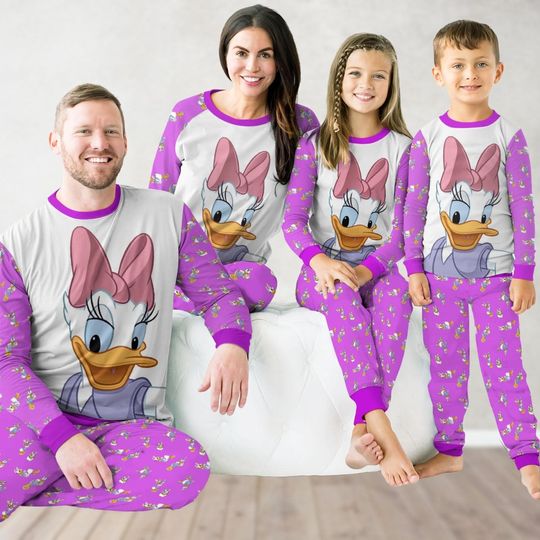 Daisy Duck Pajamas Set, Disney Daisy Matching Family Pajamas, Movie Christmas Pajamas, Disneyworld Holiday Pajamas, Disneyland Shirt