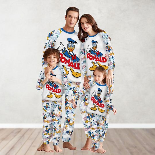 Disney Donald Duck Christmas Pajamas, Donald Matching Pajamas Set, Disneyworld Holiday Pajamas, Disneyland Shirt, Xmas Gift For Her Him