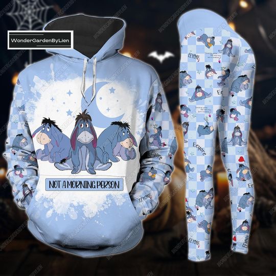 Eeyore Hoodie And Leggings, Eeyore A Morning Person Shirt, Eeyore Disney Hoodie, Winnie The Pooh Cartoon Shirt, Eeyore Womens Leggings