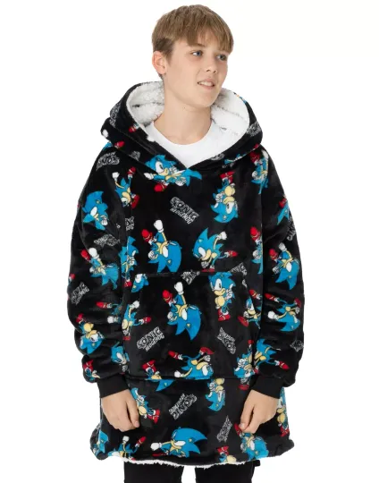 Sonic the Hedgehog Sonic Blanket Hoodie | For Adult and Kids | Christmas Gift | Disney Gift