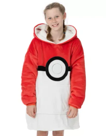 PKM Red Pokeball Large Graphic Blanket Hoodie | For Adult and Kids | Christmas Gift | Movie Gift