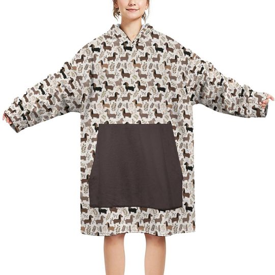 Dachshund Oversized Sweater for Dog Lovers - Cute Flannel Sweater, Cozy & Stylish Sweaters for Dachshund Fans