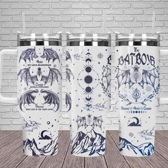 The Bat Boys Tumbler 40oz, Acotar Velaris Tumbler Cup, A Court of Thorn Tumbler, Sarah J Maas Coffee Tumbler, Night Court Tumbler