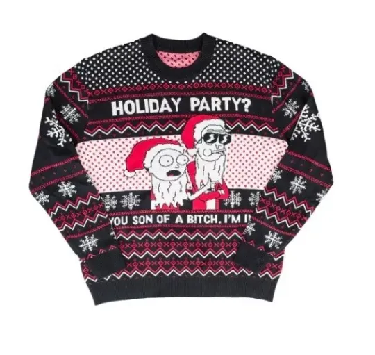 RICK AND Rickandmorty SON OF A B**** UGLY CHRISTMAS SWEATER NEW SIZE LARGE