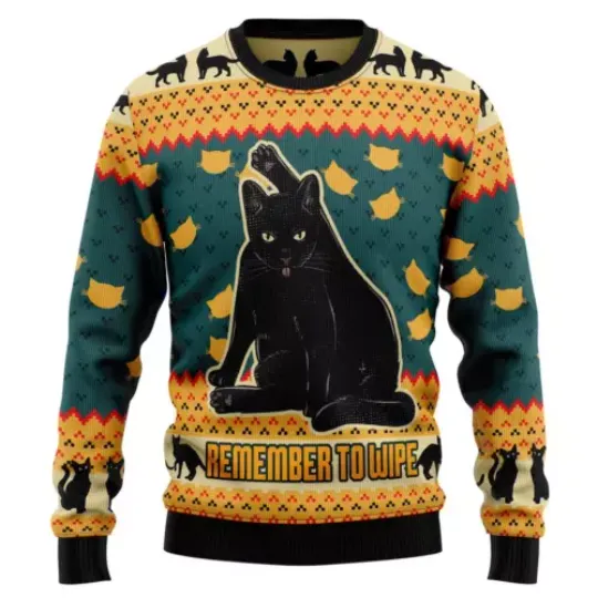 Funny What Black Cat Ugly Christmas Sweater Christmas Gift 2024 (AOP) S-5XL