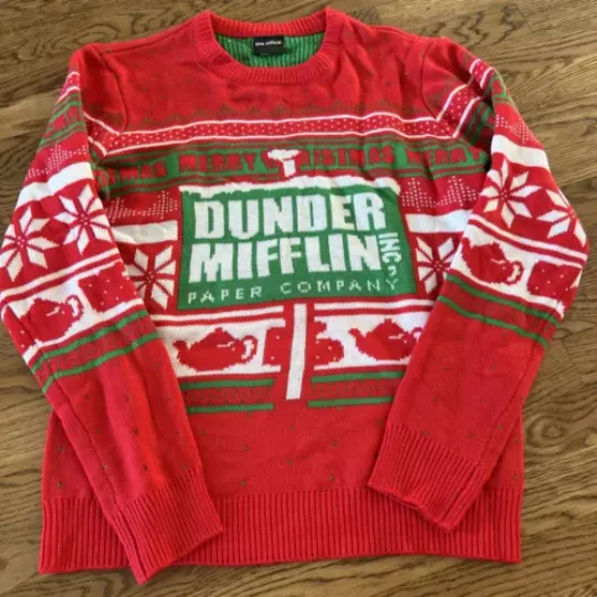 Ugly Christmas Sweater Mens Large The Office Dunder Mifflin Size M