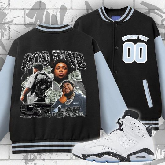 Custom AJ 6 Reverse Oreo Unisex Varsity Jacket, Rd Wave Last Lap Tour, Varsity Jacket To Match Sneaker