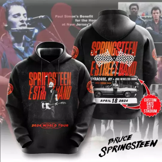 Personalized Bruce Springsteen 3D Apparel Hoodie, Tour 2024
