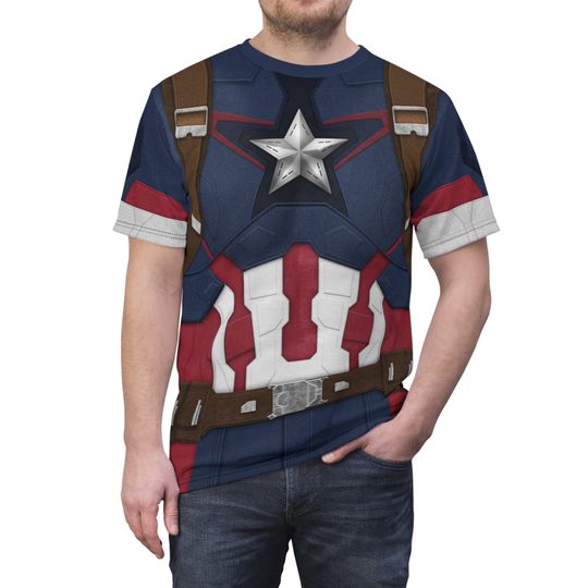 Captain America T-Shirt, Avengers Age of Ultron Inspired Costume, Steve Rogers Cosplay Shirt, Disney Marvel Superhero Outfit, Comic-Con Tee