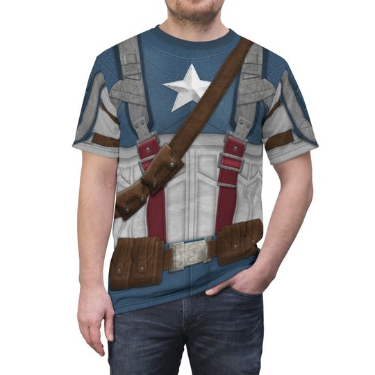 Captain America Unisex-Shirt, The First Avenger Costume, Steve Rogers T-Shirt, Marvel Superhero Cosplay, Comic-Con Tee, runDisney Outfit