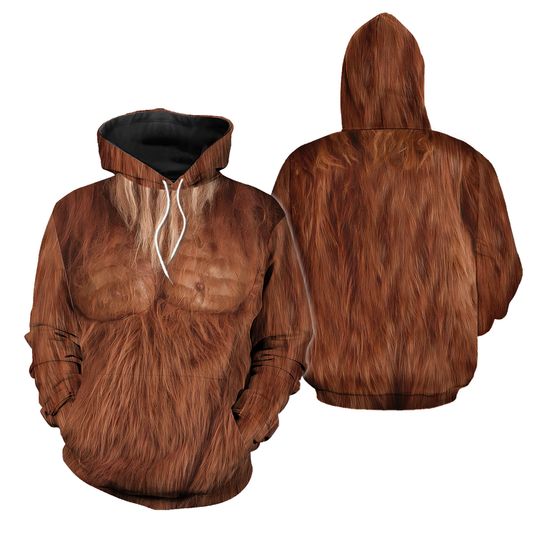 Discover Bigfoot Monster Costume Hoodie, Bigfoot Character Cosplay Costume Hoodie, Halloween 3D Cosplay Outfit, Movie Character All Over Print Shirt