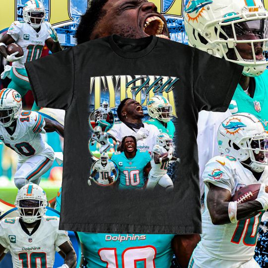 Vintage Tyreek Hill Shirt - Football Tee, Vintage Design, 90s Graphic Tee, Unisex, Retro, football Gift, Miami Dolphins Team T Shirt