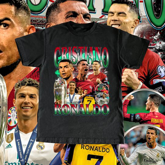 Vintage Cristiano Ronaldo Shirt - Football, Soccer Vintage Design, High Quality T Shirt, CR7 Tee, Portugal