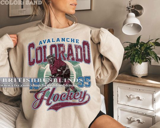 Retro Colorado Hockey Sweatshirt, Vintage Colorado Avalanche Shirt, Avalanche Hockey Sweatshirt, Womens Mens Colorado Hockey Fan Sweater