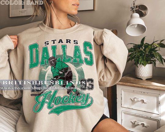 Retro Dallas Hockey Sweatshirt, Vintage Dallas Stars Shirt, Stars Hockey Sweatshirt, Womens Mens Dallas Hockey Fan Sweater