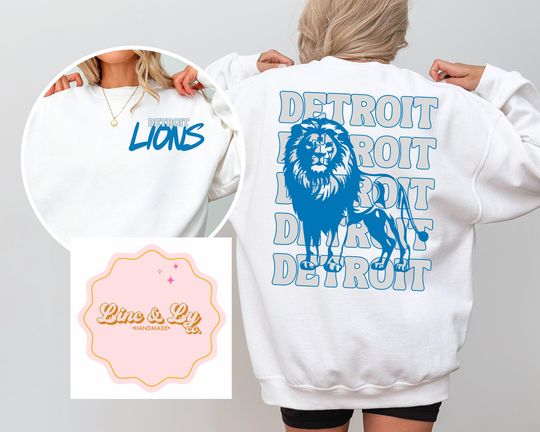 Detroit Lions Football Unisex Crewneck // Football Season/ Detroit Grit / Mvp / kneecaps will be bit/ motor city/ Gritty Detroit Sports/ png