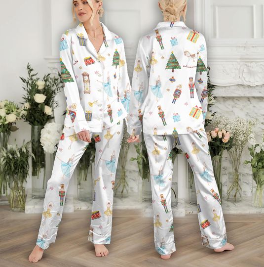 Christmas Nutcracker Pajama Set Women, Nutcracker Ballet Pajama Set Family, Sugar Plum Fairy Womens Pajama Set, Nutcracker Holiday Gifts