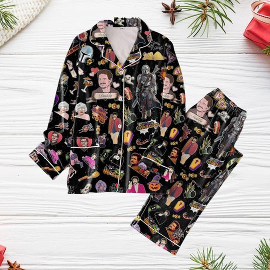 I Love Pedro Pascal Pajamas, The Last Of Us Holiday Pajamas, Happy Halloween Pajamas Set, Halloween 2024 Pajamas, Gift For Her
