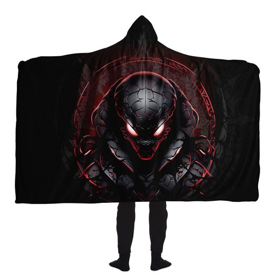 Alien Serpent Hooded Blanket  Cozy Gothic Hoodie for Halloween, Cosplay, and Festivals