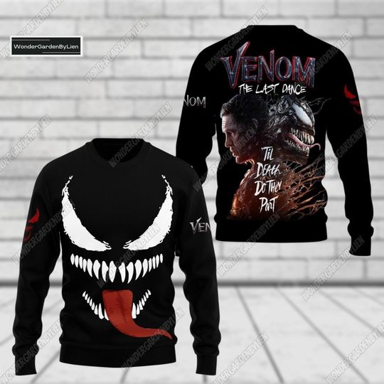 Venom 3D Halloween Sweater, Costume Pink Venom Hoodie, Spider Man Movie Shirt, Superhero Character Horror Outfit, alloween Costume Tee