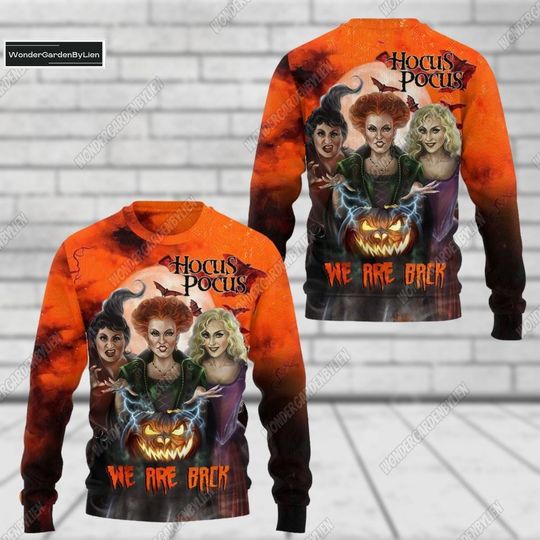 It'S Just A Bunch Of Hocus Pocus Hoodie, Sanderson Sister Ugly Sweater, Witches Halloween Sweatshirt, I Put A Spell On You Hoodie