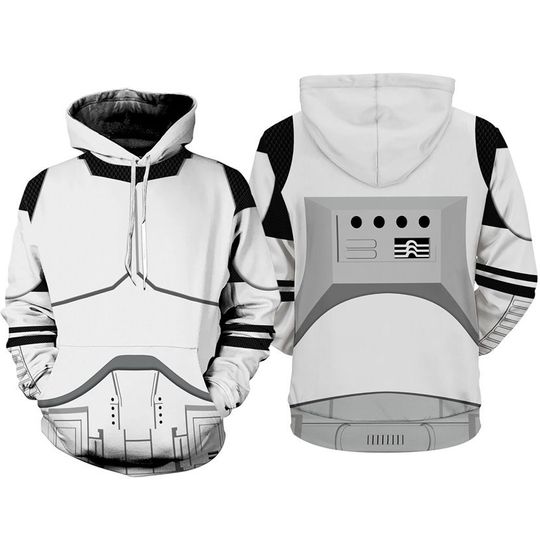Clone Trooper Suit Full Over Print 3D Hoodie, Darth Vader Stormtrooper Halloween Cosplay, Starwars Galaxy Edge Hoodie