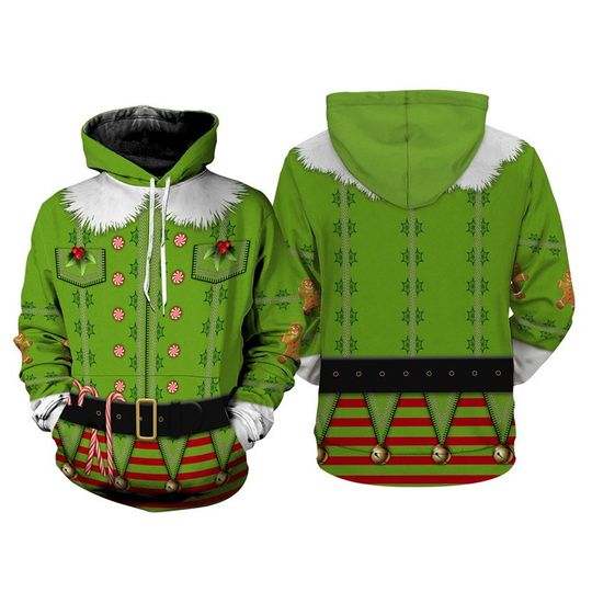 Elf Movie Full Over Print 3D Hoodie, Elf Movie Christmas Sweater William Buddy Hobbs Hoodie, Elf Christmas Party