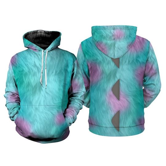 Monster Inc James Sullivan 3D Full Over Print Hoodie, Monster Inc Cosplay Shirt, James Sullivan Costume, Family Halloween Hoodie