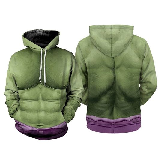 Incredible Hulk Full Over Print 3D Hoodie, Bruce Banner Incredible Hulk Superhero Cosplay Shirt, Avengers Team Superhero Hoodie