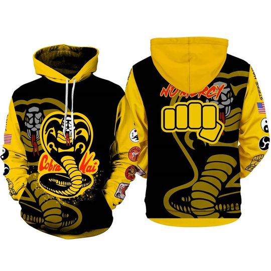 Cobra Kai Costume 3D Full Over Print Hoodi, Cobra Kai Karate Halloween Cosplay Shirt, Johnny Lawrence Halloween Outfit Hoodie