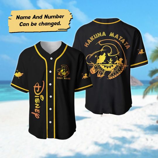 Personalized The Lion King Hakuna Matata Baseball Jersey, Hakuna Matata Character Basketball Jersey, Simba Jersey Shirt, Magic Kingdom Gift