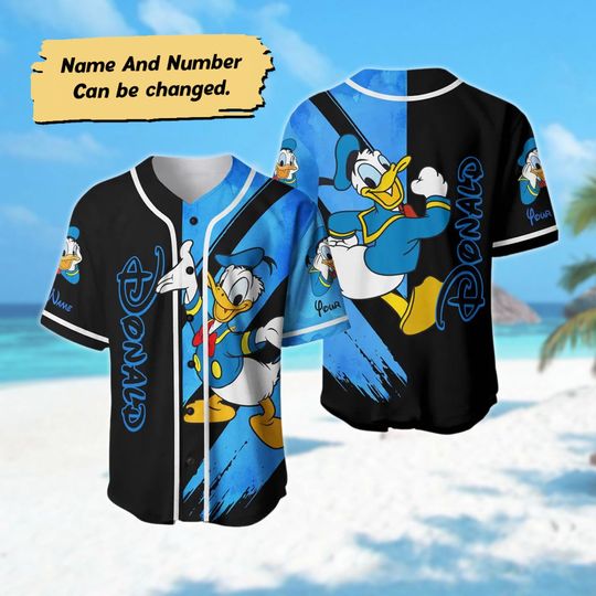 Personalized Donald Duck Baseball Jersey Shirt, Custom Donald Character Basketball Jersey, Donald Duck Jersey Shirt, Magic Kingdom Shirt