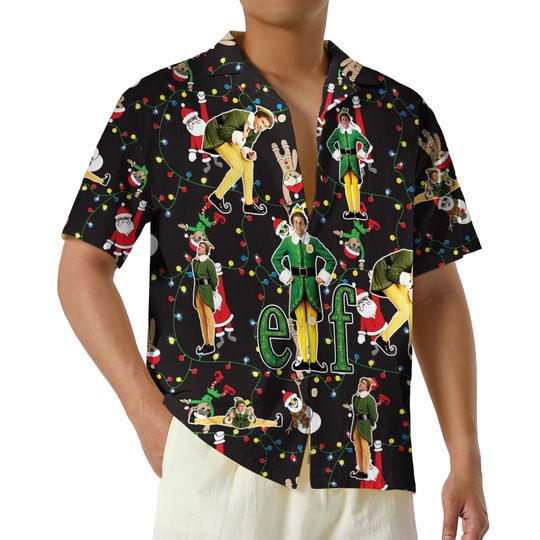 Buddy the Elf Hawaiian Shirt, Elf Christmas Hawaiian Shirt, Christmas Movie Button Up Shirt, Will Ferrell Shirt, Son of a Nutcracker Shirt