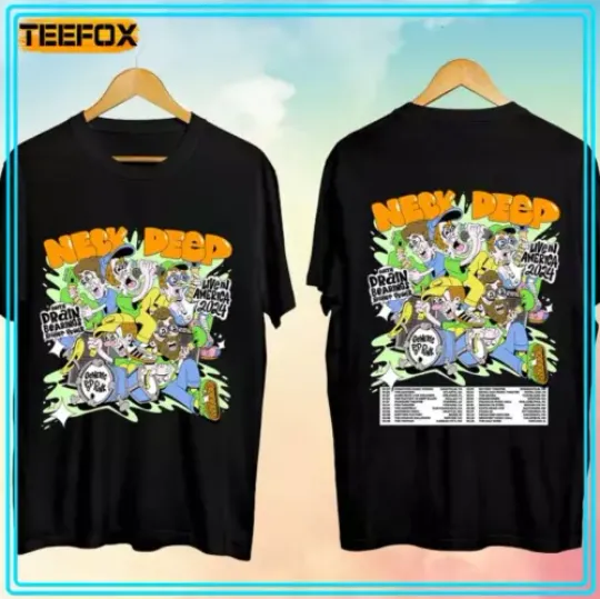 Neck Deep With Drain, Bearings, Higher Power Tour 2024 T-Shirt