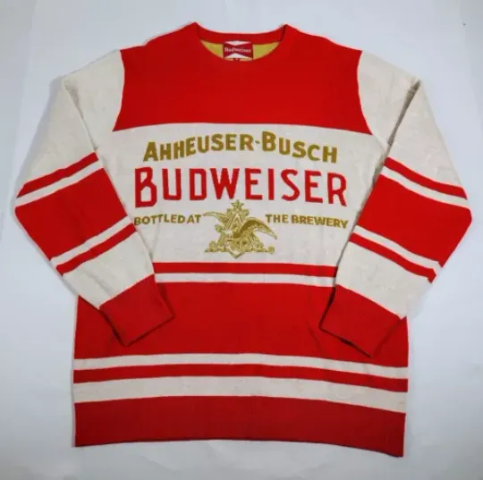 NWOT Budweiser Anheuser Busch Sweater Men's Sz XL Wool Blend Ugly Christmas NEW