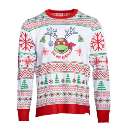 Adult Teenage Mutant Ninja Turtles Raphael Reindeer TMNT Ugly Christmas Sweater