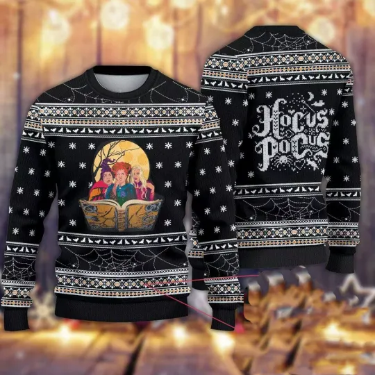 Hocus Pocus Christmas Ugly Sweater (AOP) Size S-5XL