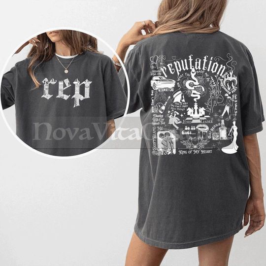 Vintage Reputation Newspaper Style T-shirt - Double-Sided Rep Album Fan Tee