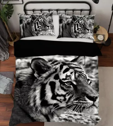 Discover 3D Black Tiger N1348 Animal Bed Pillowcases Quilt Duvet Cover Queen King Fay