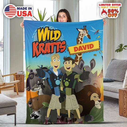 Custom Wild Kratts Blanket, Wild Kratts Cartoon Blanket, Wild Kratts Party birthday theme, Halloween Gifts, Christmas blanket
