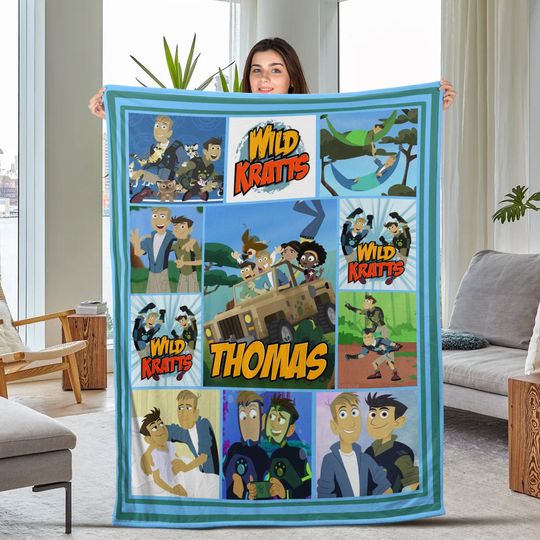 Personalized Wild Kratts Blanket Wild Kratts Movie Wild Kratts Fleece Blanket, Wild Kratts Birthday Party, Wild Kratts Fan Gift