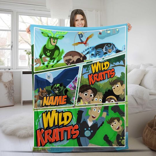 Wild Kratts Personalized Blanket, Custom Wild Kratts, Birthday Blanket, Wild Kratts Family Blanket Family Birthday Gifts