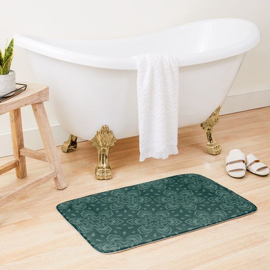 Winter Wonderland - Forest & Dark Evergreen Bath Mat