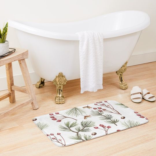  Botanicals Chistmas Feeling Bath Mat
