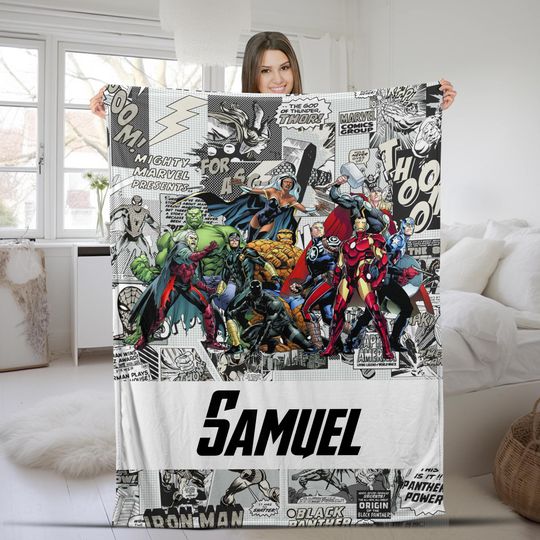Super Hero Blanket, Super Hero Blanket, Custom Blanket, Adults blanket, Birthday Gifts, Custom Name Blanket, Monogram blanket