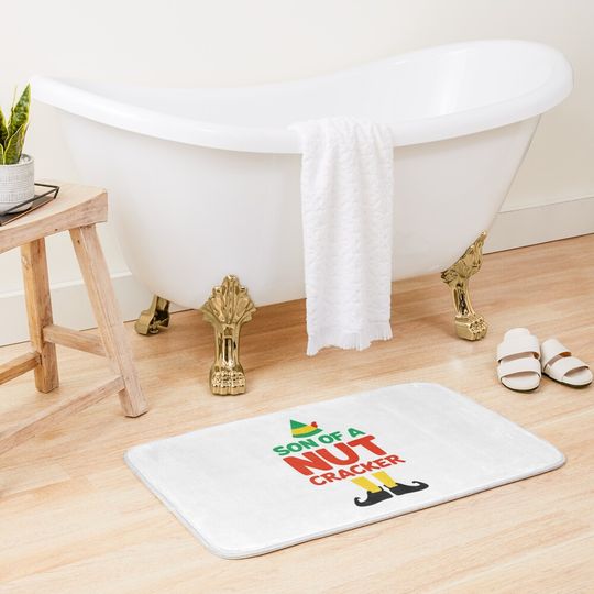 Funny Elf Son of a nutcracker Bath Mat