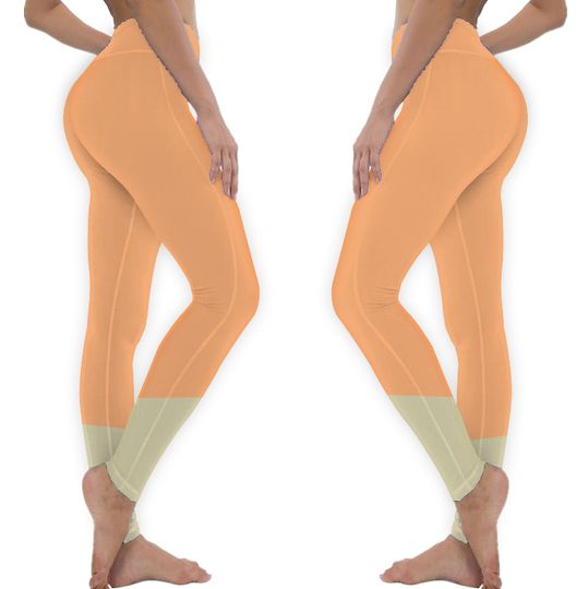 Orange Mom Leggings - Red Heeler -  Family Outfits - Halloween - Costume -Women's High Waist Leggings | Side Stitch Closure