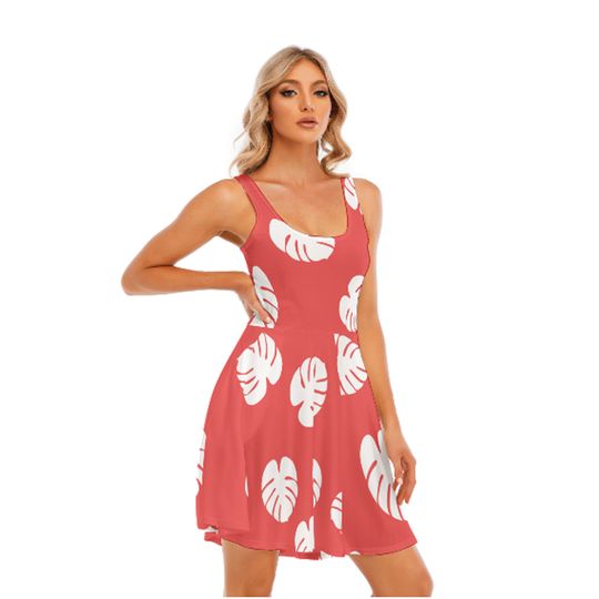 The Lilo Skater Dress- Running Style, Cosplay, Family Costume, Disney Skater Dress, Sleeveless Camisole Skater Dress, All Over Print Skater Dress