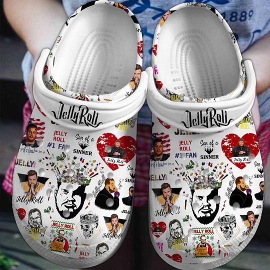 Jelly Roll Tour 2024 Shoes, Jelly Roll Men Shoes, Jelly Roll Women Sandals, Son Of A Sinner, Xmas Christmas Clogs, Jelly Roll Fan Gift